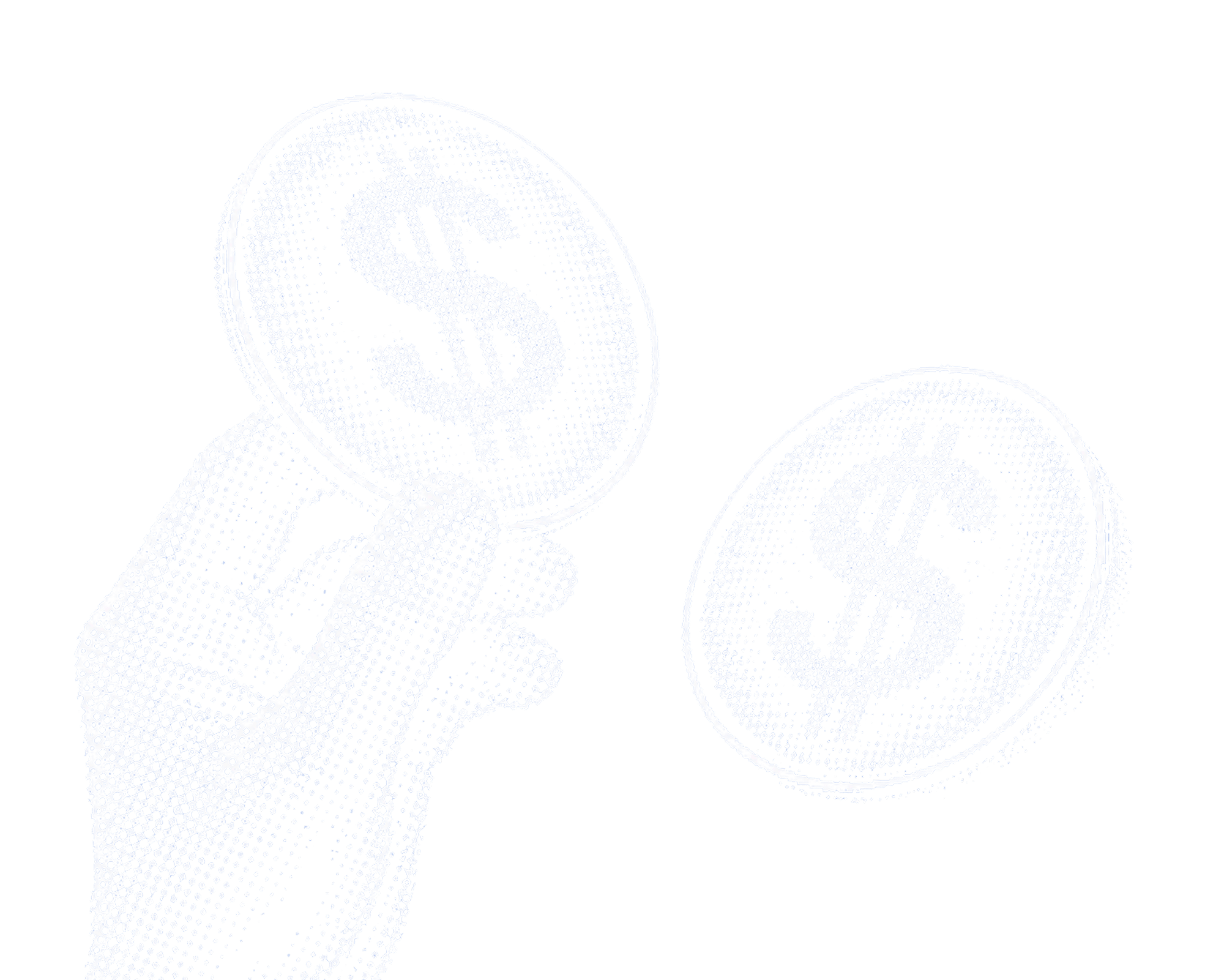 Halftone illustration: hand with coins
