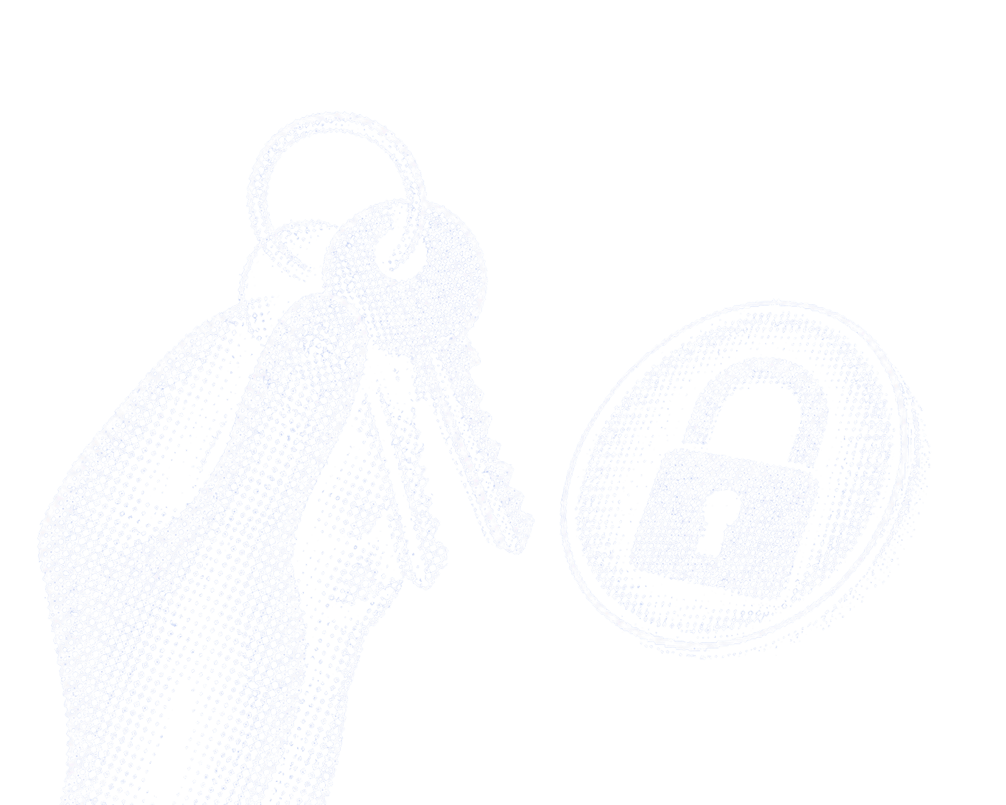 Halftone illustration: keys with lock