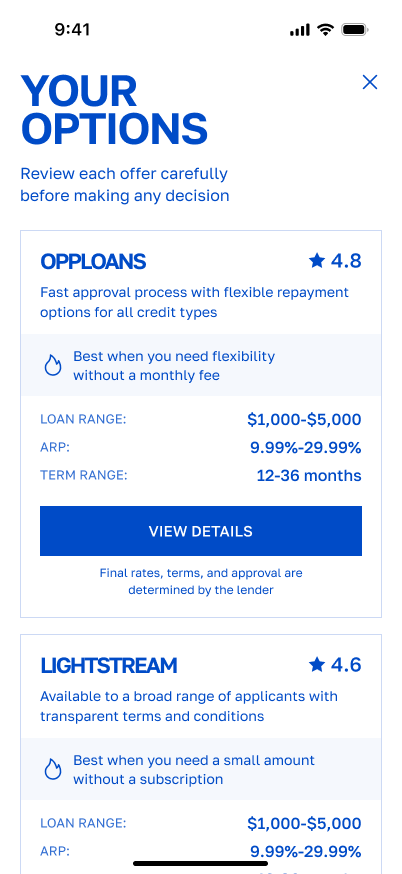 Payday Loans: BJS Finances: offers screen